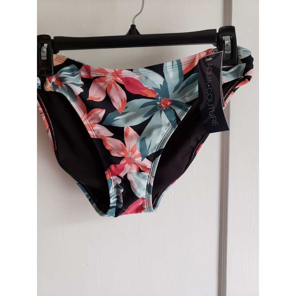 NWT Aqua Couture Curvey Floral Bikini bottom Swimsuit Womens SZ 2X